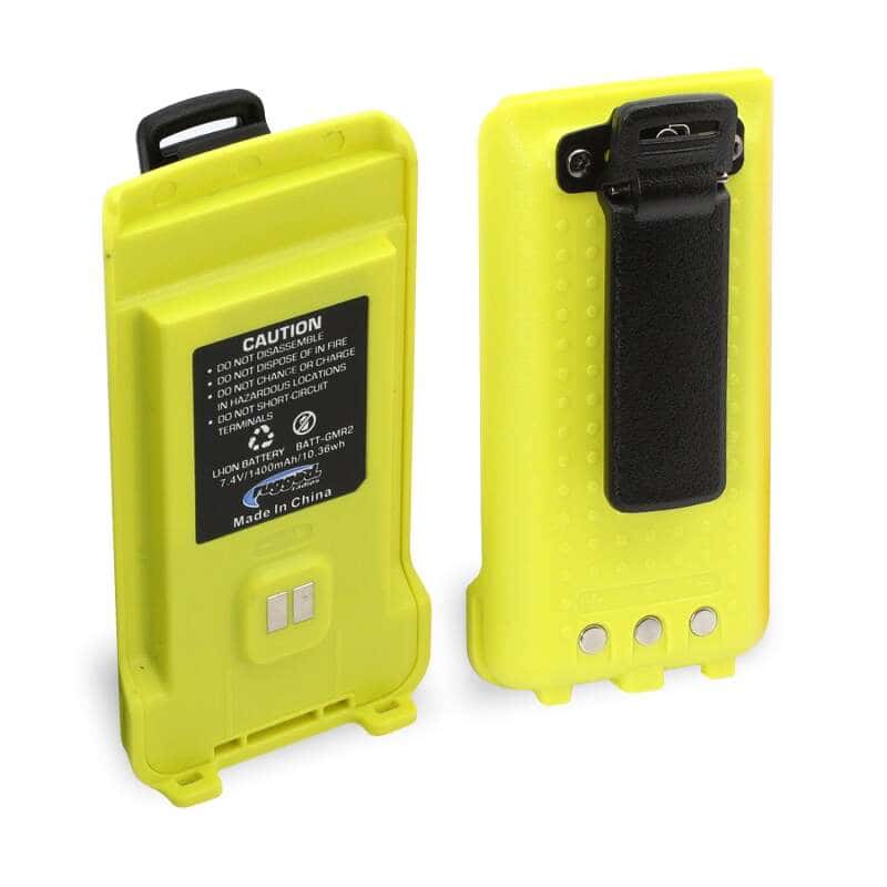 Rugged Radios — Rugged Radios GMR2 Replacement Lithium Battery w/12v Charge Port and Belt Clip Safety Yellow - view 2