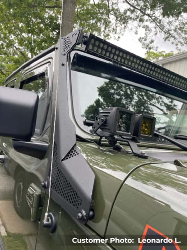 Go Rhino — Go Rhino 18-20 Jeep Wrangler JL/JLU/Gladiator JT Light Mount - Two 3in Cubes
WS Cowl Mount - view 8