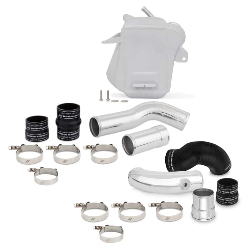 Mishimoto — Mishimoto 11-16 Ford 6.7L Powerstroke Air-To-Water Intercooler Kit - Wrinkle Silver w/Polished Pipes - view 1