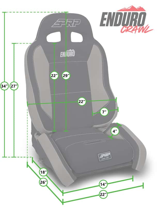 PRP Seats — PRP EnduroCrawl Reclining Suspension Seat (Driver Side) - Black Tweed - view 2