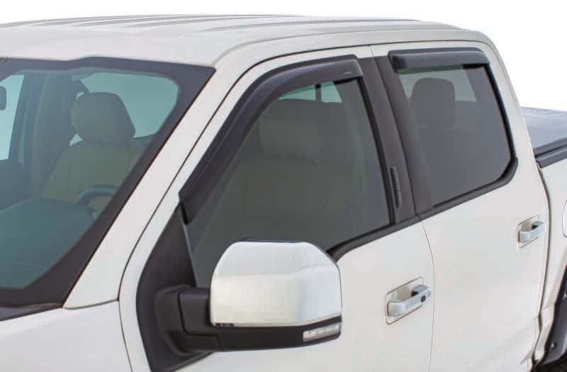 Stampede — Stampede 2019 Chevy Silverado 1500 Double Cab Pickup Tape-Onz Sidewind Deflector 4pc - Smoke
Side Window Vent - view 2
