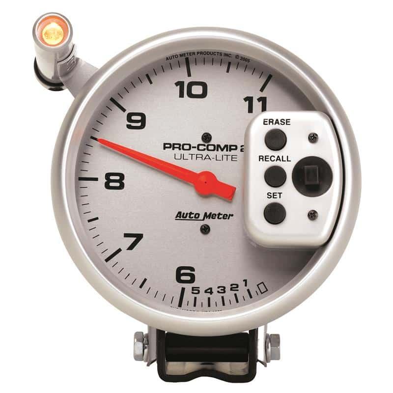 AutoMeter — Autometer Ultra-Lite 5 inch 11000 RPM Dual Range w/ Shift-Lite and Memory Tach
5" TACH, 11,000 RPM, - view 2
