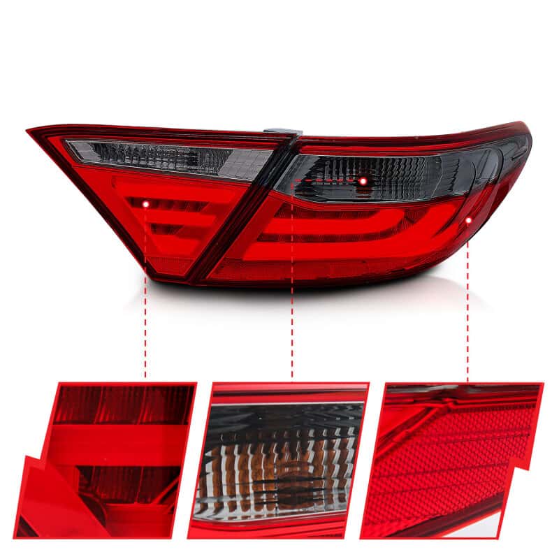 ANZO — ANZO 2015-2016 Toyota Camry LED Taillights Smoke - view 9