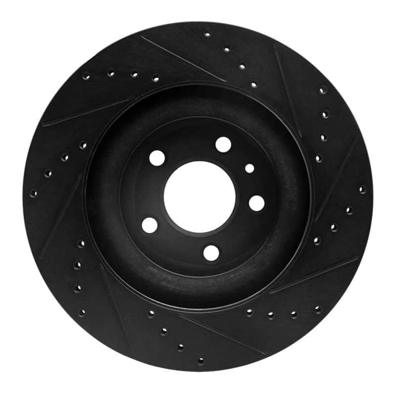 R1 Concepts — R1 11-14 Ford Mustang Front Left Drilled & Slotted Black Brake Rotor
R1 Brake Rotor Drill - view 5