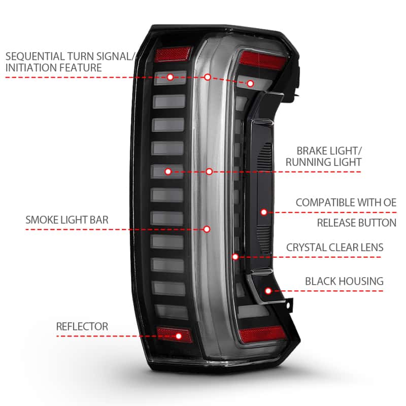 ANZO — ANZO 22-24 Toyota Tundra (Does Not Fit LED Seq. Models) Z-Series Full LED Tail Lights - Pair - view 5