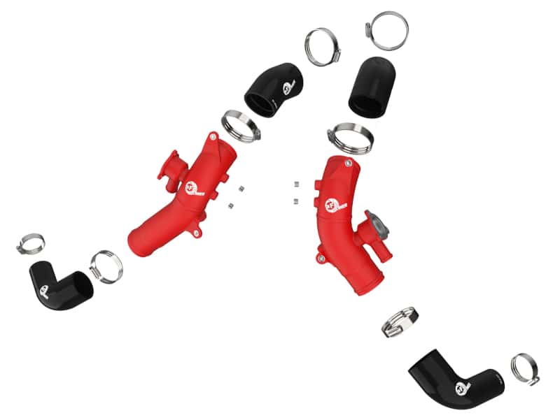aFe — aFe 2022 Toyota Land Cruiser (J300) V6-3.5L (tt) BladeRunner 2.5in Aluminum Hot Charge Pipe - Red
Hot Charge Pipe - view 2