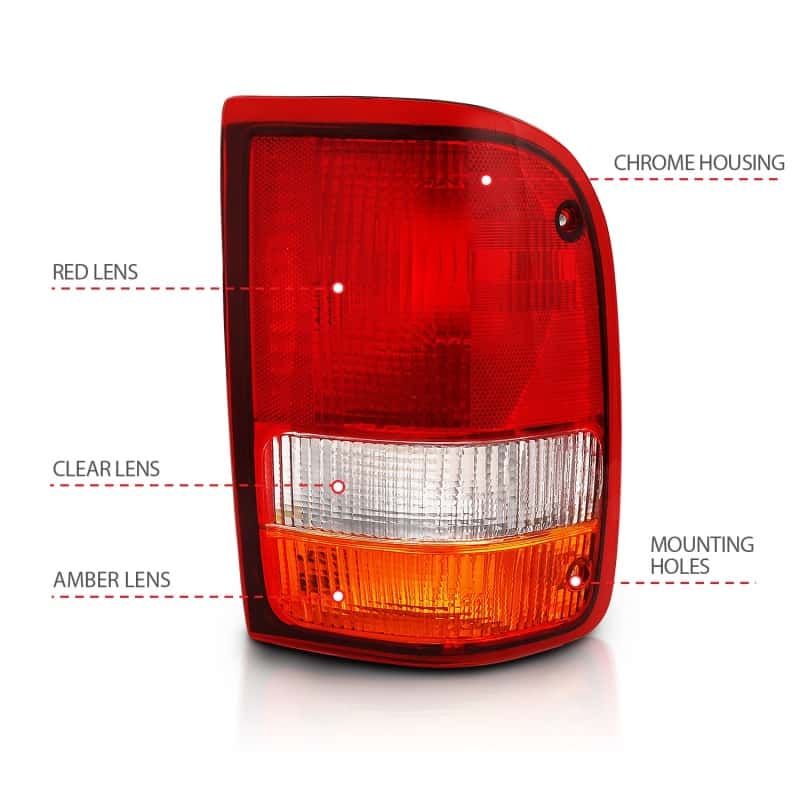 ANZO — ANZO 1993-1997 Ford Ranger Tail Light Red/Clear (OE)
Tail Light Set - view 5