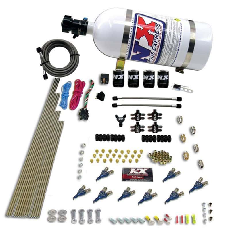 Nitrous Express — Nitrous Express 8 Cyl Piranha Direct Port 4 Solenoids Nitrous Kit (200-500HP EFI Jets) w/10lb Bottle
Injection System Kit
N2OSys - view 2