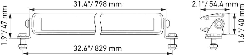 Hella — Hella Universal Black Magic 32in Thin Light Bar - Driving Beam
LEDLightBar - view 12