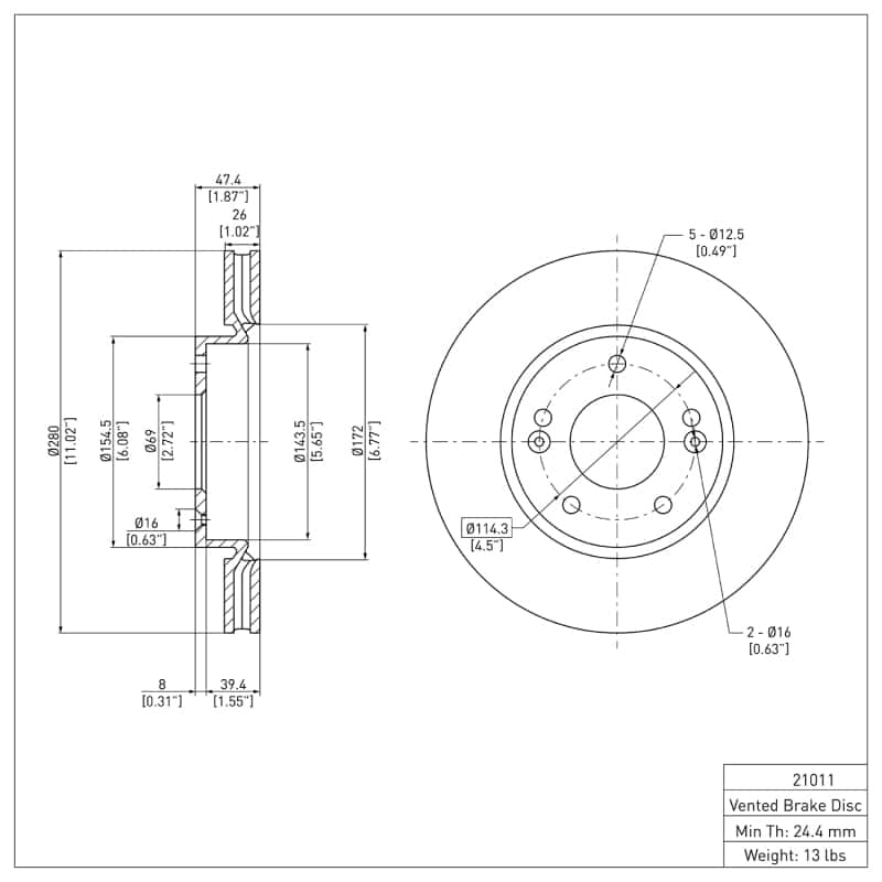 DFC — DFC 10-13 Kia Soul Front GeoSPEC Coated Rotor
DFC Brake Rotor - view 2