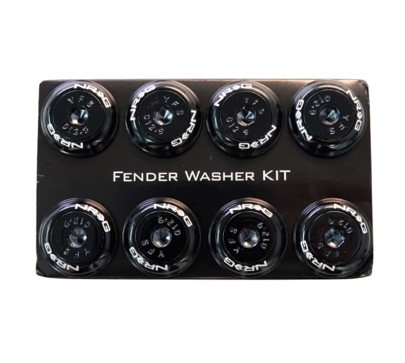 NRG — NRG Fender Washer Kit w/Color Matched M8 Bolt Rivets For Plastic (Black) - Set of 8 - view 1