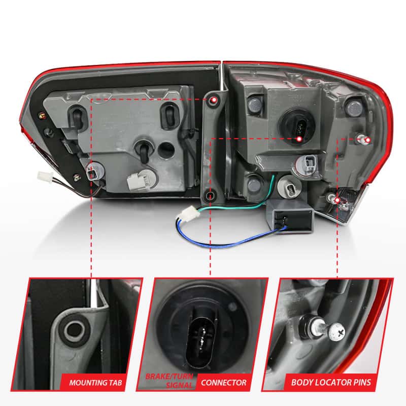 ANZO — ANZO 2014-2016 Jeep Grand Cherokee LED Taillights Red/Clear
TailLightSet - view 5