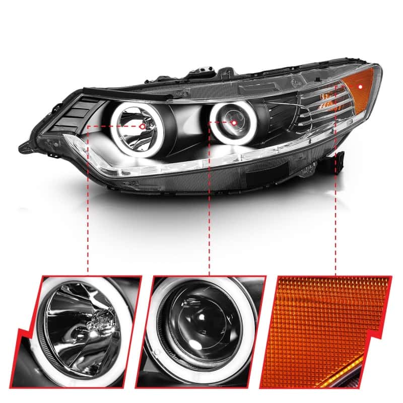 ANZO — ANZO 2009-2012 Acura TSX Projector Headlights w/ Halo Black (CCFL) (HID Compatible)
Head Light Set
HdLtSet - view 5