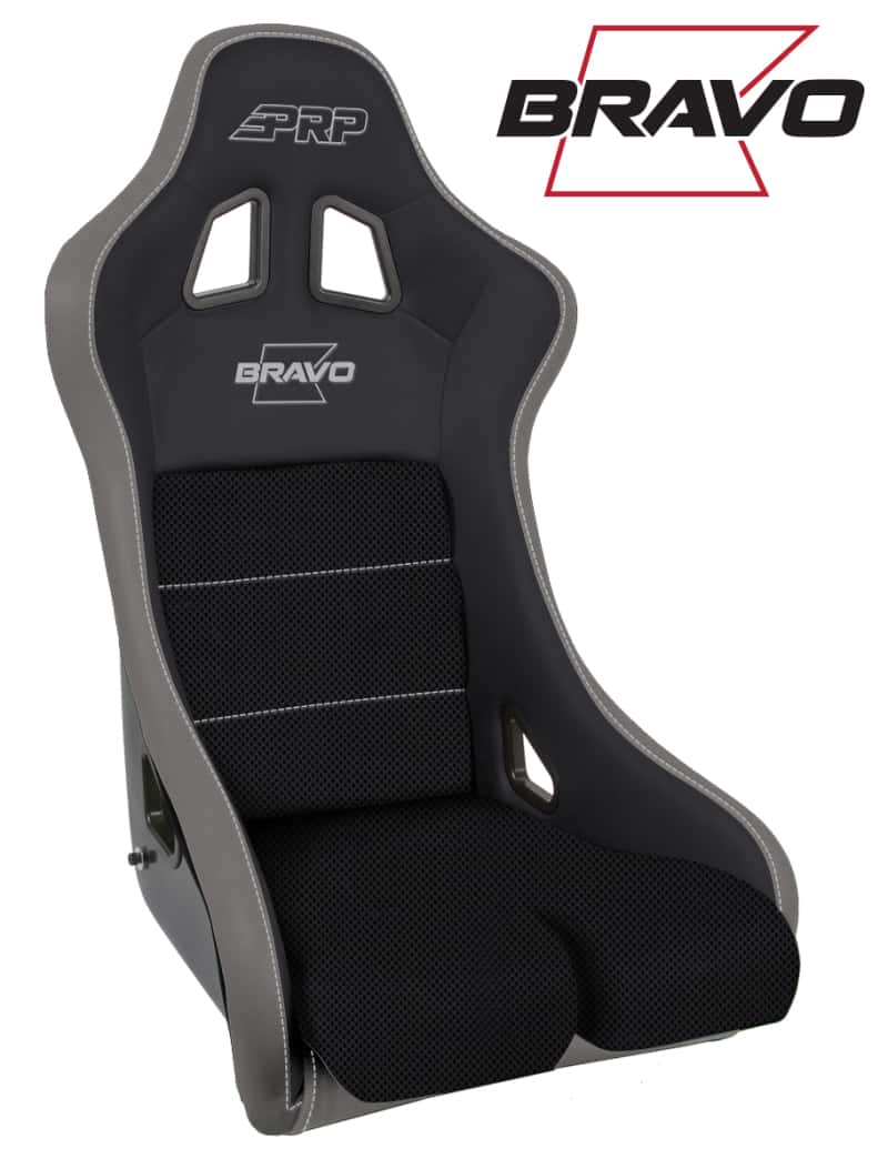 PRP Seats — PRP Bravo Composite Seat- Black/Grey (PRP Silver Outline/Bravo Silver- Silver Stitching) - view 1