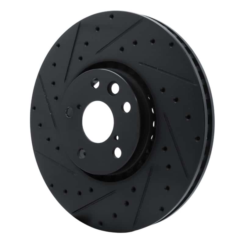 R1 Concepts — R1 06-20 Lexus GS350 Left Front Drilled & Slotted Black Brake Rotor - view 2