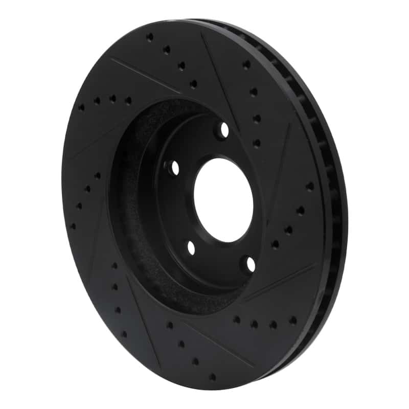 R1 Concepts — R1 02-17 Infiniti M45 Front Left Drilled & Slotted Black Brake Rotor
R1 Brake Rotor Drill - view 4