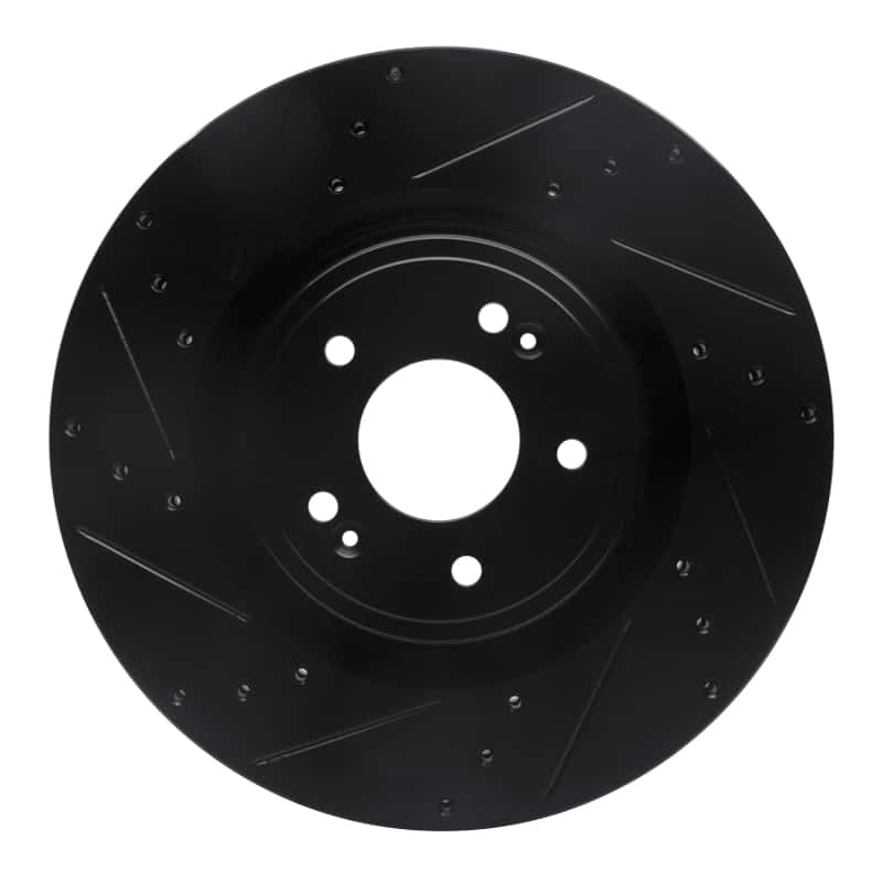 R1 Concepts — R1 18-22 Genesis G70 Front Left Drilled & Slotted Black Brake Rotor
R1 Brake Rotor Drill - view 1