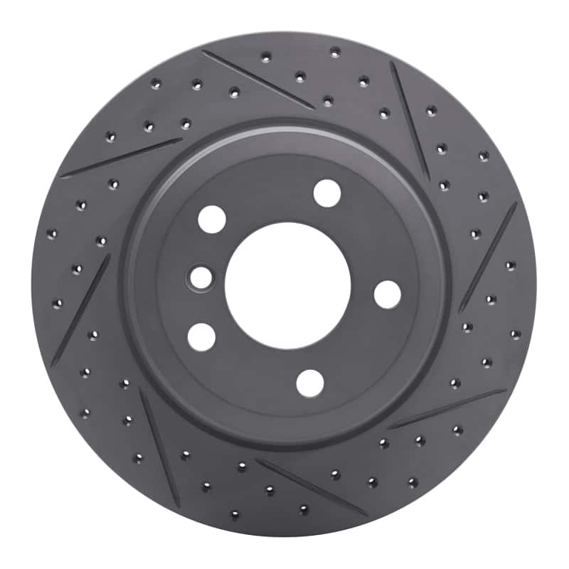 R1 Concepts — R1 07-19 BMW X5 Rear Right Drilled & Slotted Geo-Carbon Rotor - view 1
