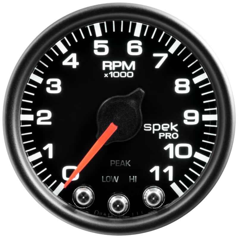 AutoMeter — Autometer Spek-Pro Gauge Tach 2 1/16in 11K Rpm W/ Shift Light & Peak Mem Blk/Blk
GA 2" 11KRPM BCB SPK - view 2