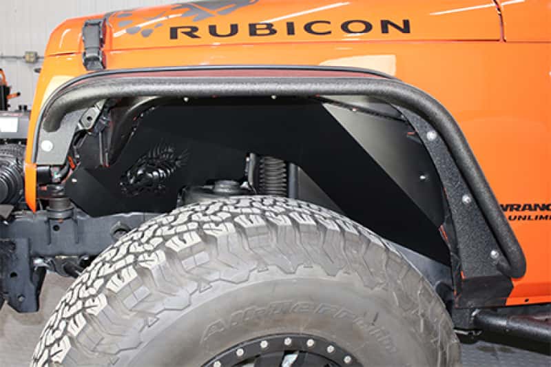 Fishbone Offroad — Fishbone Offroad 07-18 Jeep Wrangler JK Logo Aluminum Inner Fenders - Black Powdercoat - view 11
