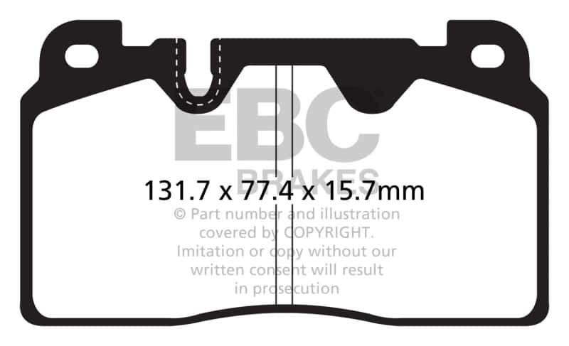 EBC — EBC 12+ Audi Q5 2.0 Turbo (Brembo) Greenstuff Front Brake Pads
Disc Brake Pad - view 1