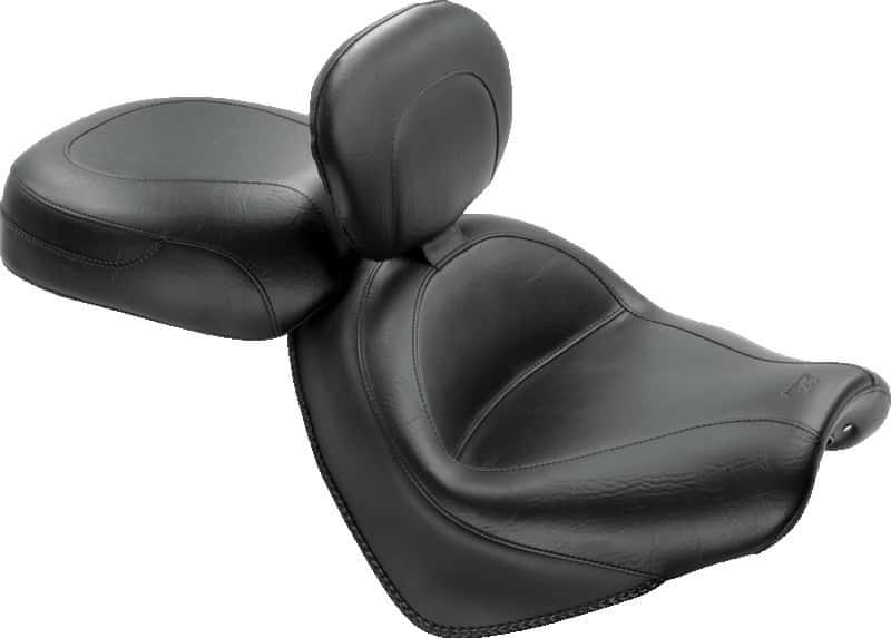Mustang Motorcycle — Mustang 04-09 Honda VTX1300C Wide Touring 2PC Seat w/Driver Backrest - Black - view 2