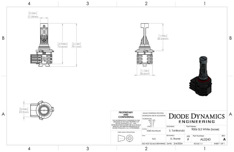 Diode Dynamics — Diode Dynamics 9006/9012 Yellow SL2 LED Bulb (one) - view 3