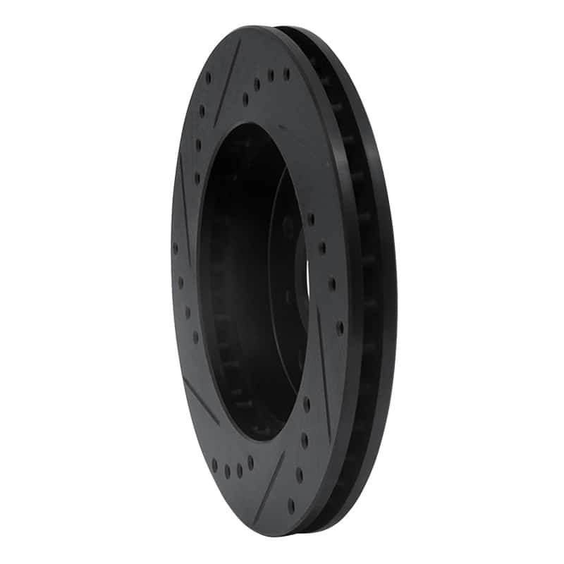 R1 Concepts — R1 98-07 Mitsubishi Lancer Front Right Drilled & Slotted Black Brake Rotor
R1 Brake Rotor Drill - view 4