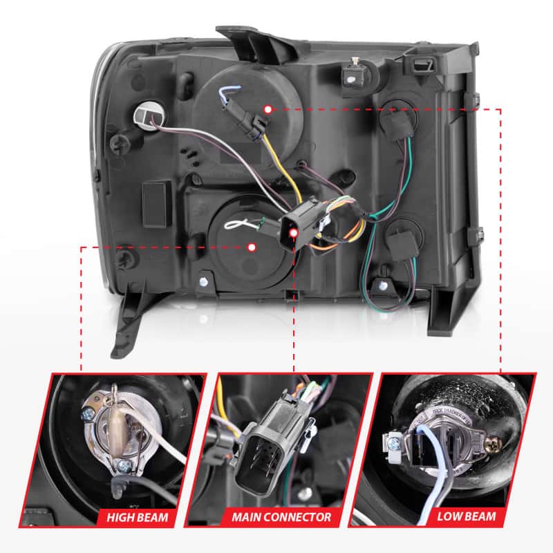ANZO — ANZO 2007-2013 GMC Sierra 1500 Projector Headlights w/ Halo Black
Head Light Set
HdLtSet - view 13