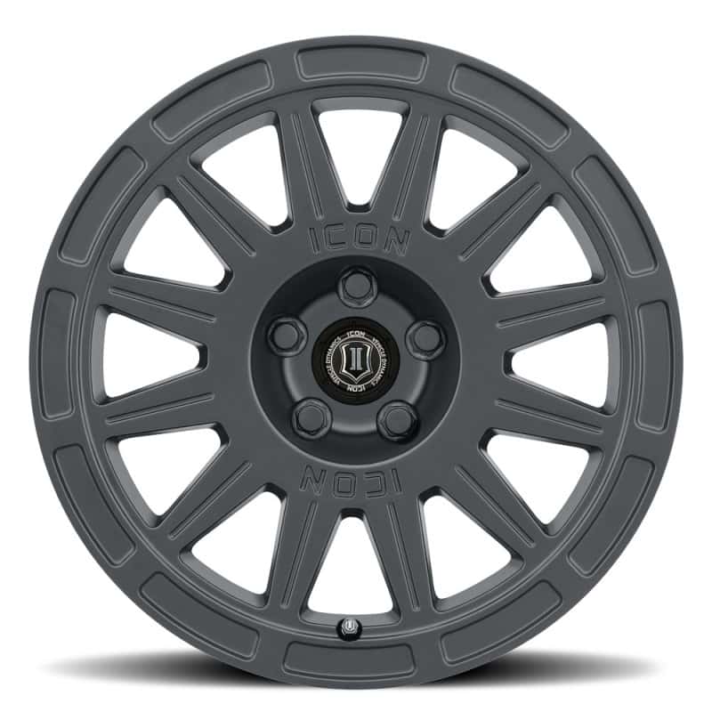 ICON — ICON Ricochet 15x7 5x100 15mm Offset 4.6in BS 56.1mm Bore Satin Black Wheel
RICOCHET WHEEL - view 2