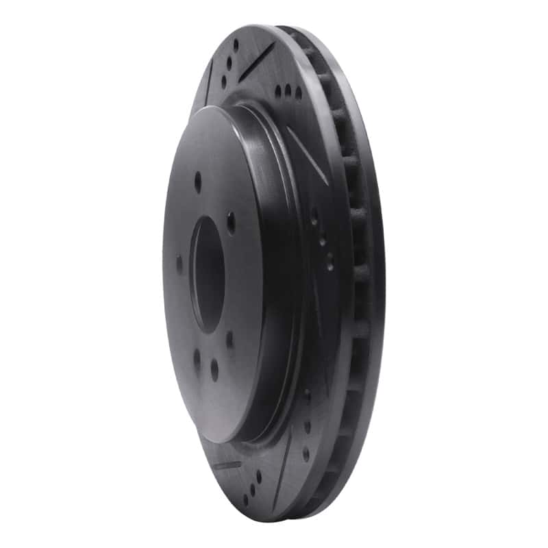 R1 Concepts — R1 03-11 Cadillac CTS Rear Left Drilled & Slotted Black Brake Rotor
R1 Brake Rotor Drill - view 2