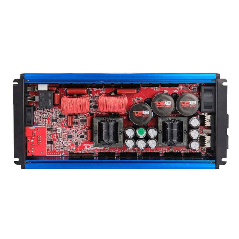 DS18 — DS18 1-Channel Amp Class D Full-Range Monoblock 5000 Watts RMS/1ohm DPIV1/0 Terminals Included Blue - view 2