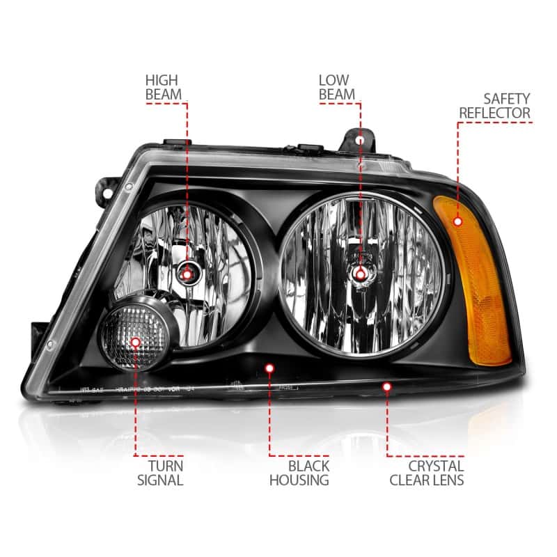ANZO — ANZO 2003-2006 Lincoln Navigator Crystal Headlights Black
Head Light Set
HdLtSet - view 5