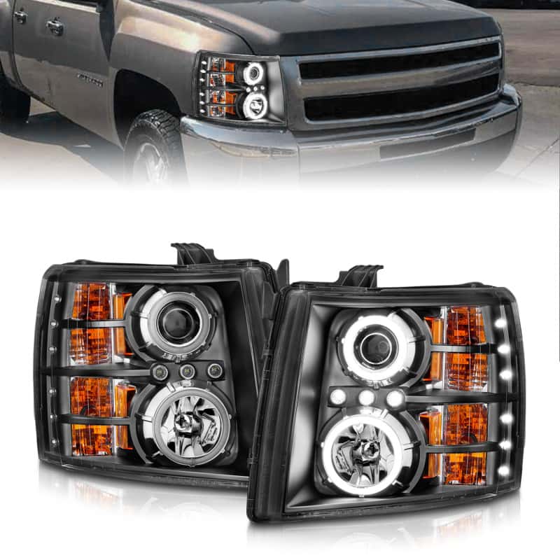 ANZO — ANZO 2007-2013 Chevrolet Silverado 1500 Projector Headlights w/ Halo Black
Head Light Set
HdLtSet - view 8