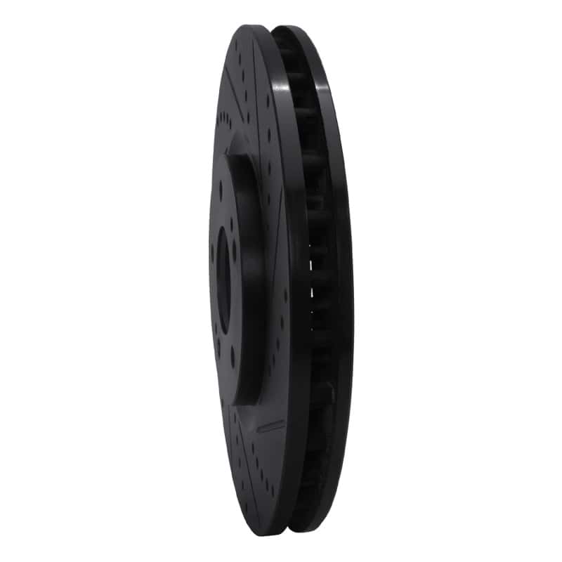 R1 Concepts — R1 03-06 Mitsubishi Lancer Front Right Drilled & Slotted Black Brake Rotor
R1 Brake Rotor Drill - view 2