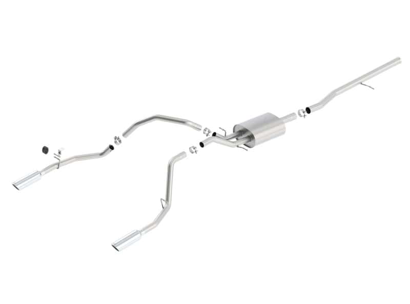 Borla — Borla 14 Silv/Sierra 1500 C/B S-Type Exhaust/2.75in Into Dual 2.25in Out 4in Tip Split Rear Exit
Cat-Back System
ExhstSysKt - view 1