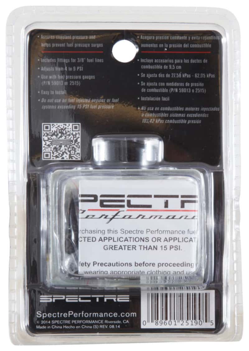 Spectre — Spectre Fuel Pressure Regulator 5-9psi
Fuel Pressure Regula
Fuel Pressure Gauge - view 6