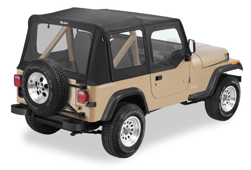Bestop — Bestop 88-95 Jeep Wrangler YJ Replace A-Top (Blk Sailcloth Clear Windows Upper Door Skins )
Replace-A-Top for OE - view 1