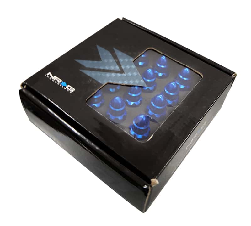 NRG — NRG 500 Series M12 X 1.5 Bullet Shape Steel Lug Nut Set - 21 Pc w/Lock Key - Blue - view 11