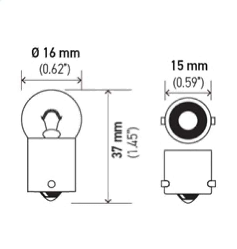 Hella — Hella Bulb 67 12V 8W 4CP BA15s G6
67 Incan Bulb - view 6