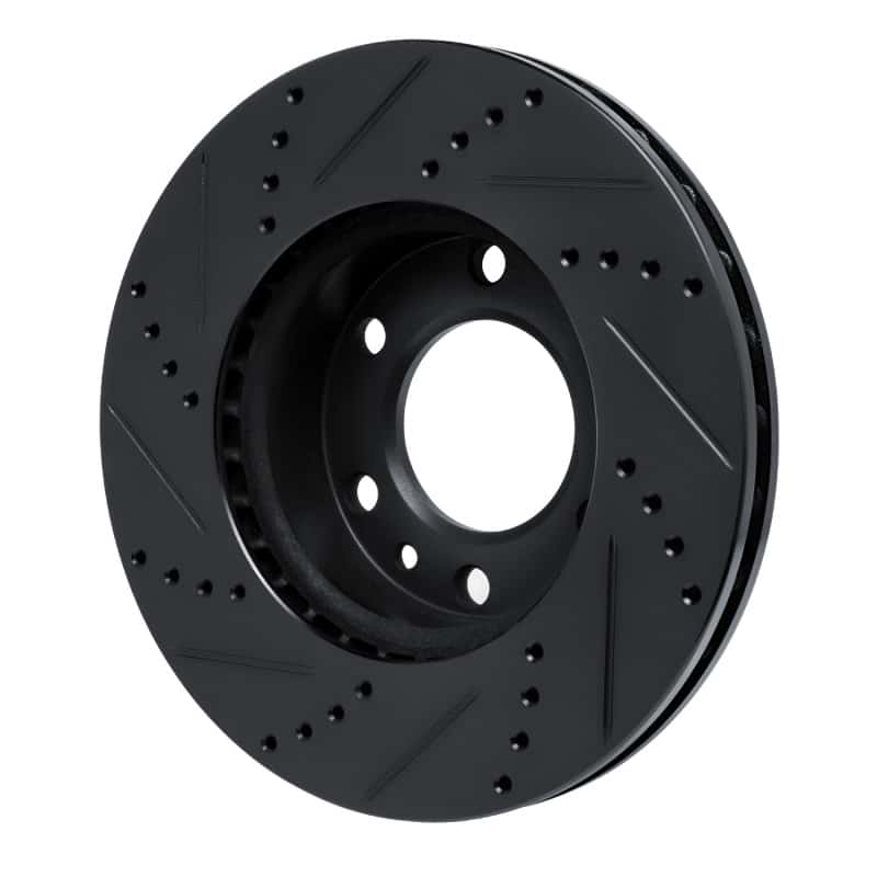 R1 Concepts — R1 06-25 American Coach Patriot Front Right Drilled & Slotted Black Brake Rotor
R1 Brake Rotor Drill - view 4