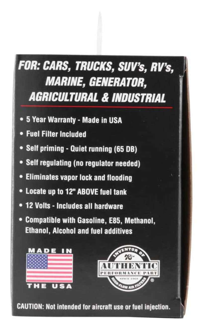 K&N Engineering — K&N Performance Electric Fuel Pump 4-7 PSI - view 9