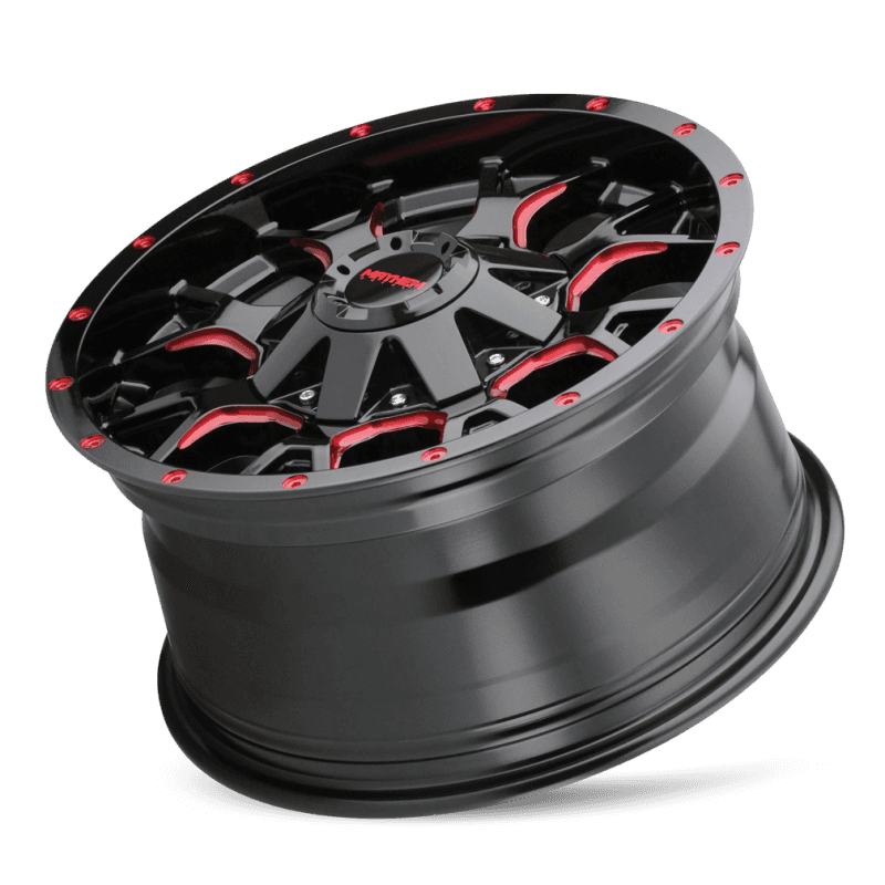Mayhem — Mayhem 8015 Warrior 17x9 / 5x127 BP / -12mm Offset / 87mm Hub Black w/ Prism Red Wheel
MAYHEM 8015 - view 6