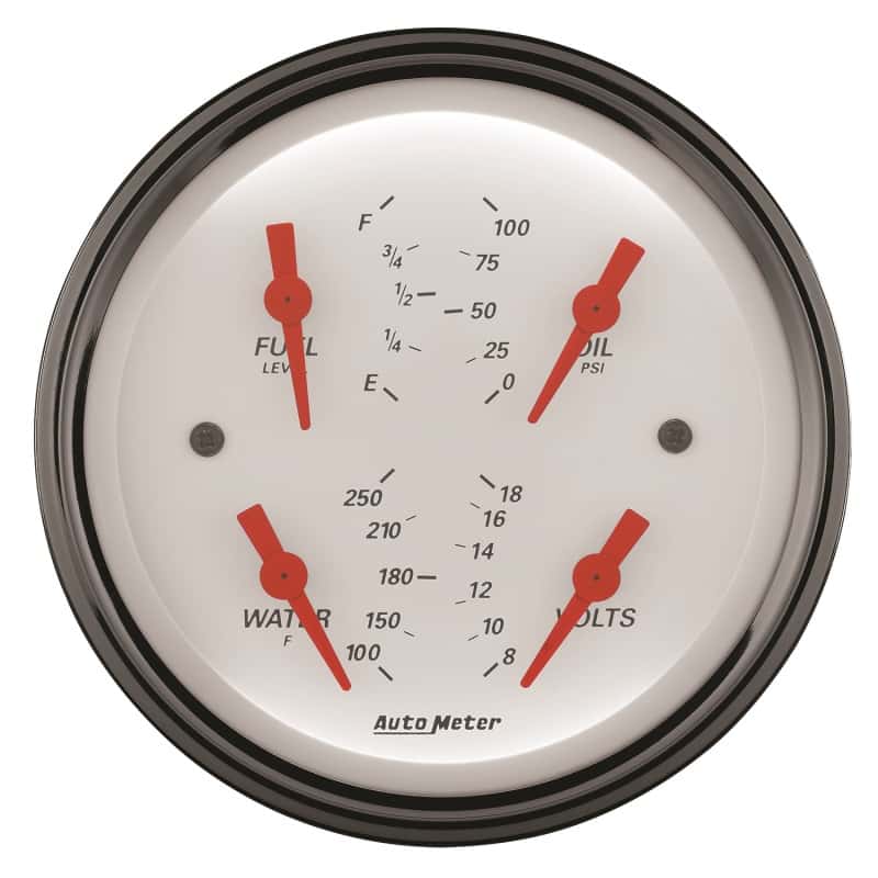 AutoMeter — AutoMeter Gauge Quad 3-3/8in. 0 Ohm(e) to 90 Ohm(f)Elec Arctic White
GA 3.4" QUAD 0-90 AW - view 3