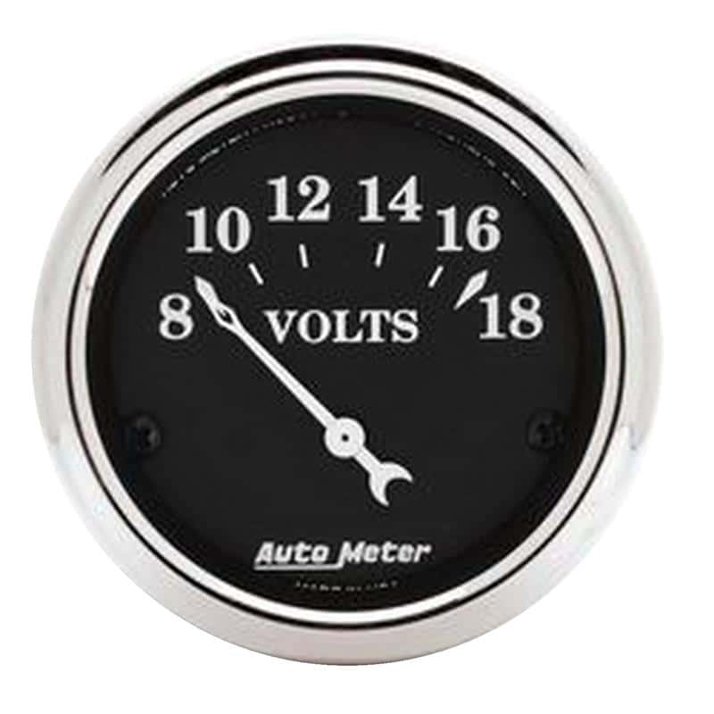 AutoMeter — Autometer 2 1/16in 18V Electric Old Tyme Black Voltmeter
2" VOLTMETER, 8-18 V - view 1