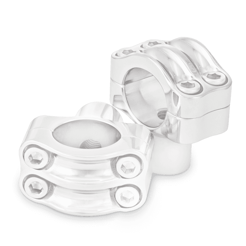 Burly Brand — Burly Brand Reaper Riser Clamp 1-1/2in Tall for 1-1/4in Bar, Set - Chrome - view 1