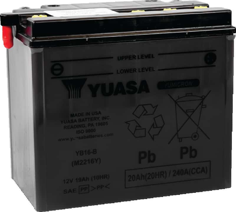 Yuasa Battery — Yuasa YB16-B Yumicron 12-Volt Battery - view 1