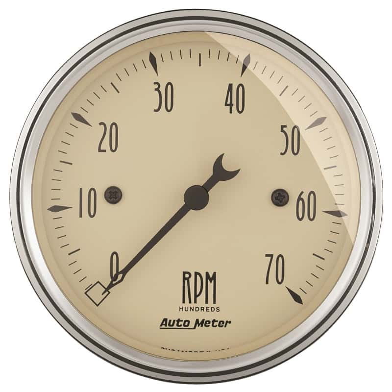 AutoMeter — Autometer 3-1/8in Antique Beige In-Dash 7K RPM Tachometer Gauge
GA 3-1/8" 7K RPM AB - view 1