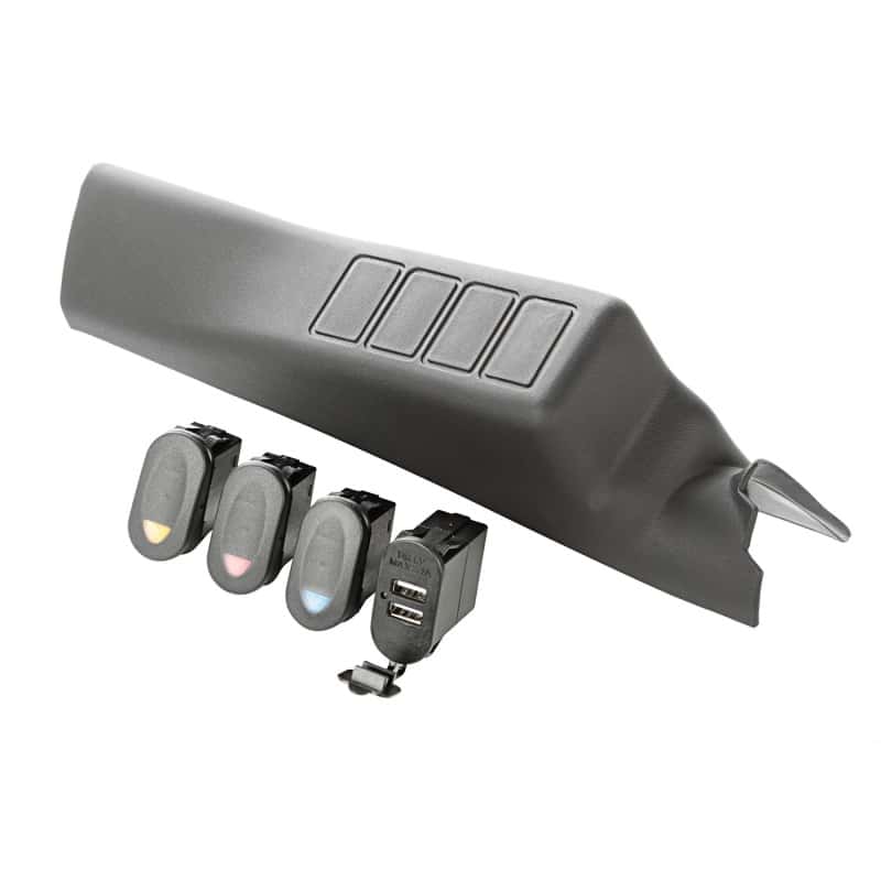 Rugged Ridge — Rugged Ridge A-Pillar Pod Kit 3 Switch USB 11-18 JK/JKU
RkrSwitchandCoverSet
OFFROAD_INTERIOR - view 3