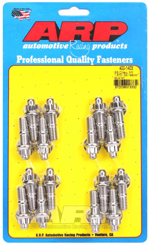 ARP — ARP BB Chevy 3/8 x 1.670 SS Header Stud Kit - view 1
